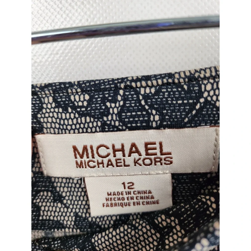 Michael Michael Kors BOHO Skirt Womens 12 Black Floral Print Modest NEW